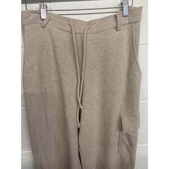 2 pc SET Donni Sz M Beige Sweater Wide Leg Cargo Casual Lounge Pants Cardigan - Picture 5 of 7